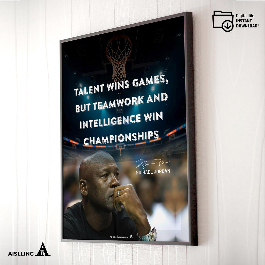 Basketball Art — Michael Jordan Motivational Quote Art: Basketball Sports Decor (Digital Download) | Aislling printable