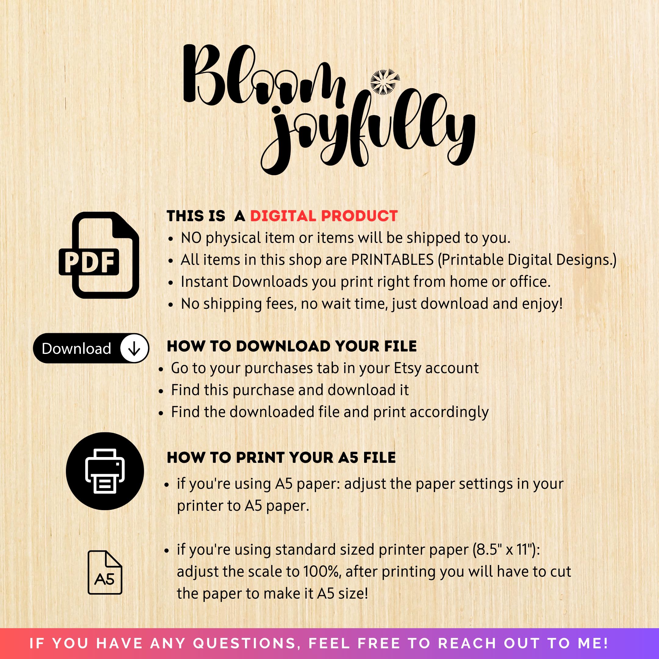 Bullet Journal — 12 Month Title Pages, Printable journal page, PRINTABLE TITLE PAGE, Printable Planner, Cov... | Bloom Joyfully printable