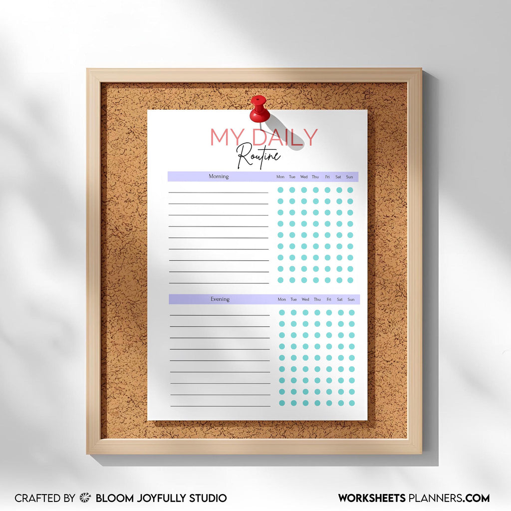 A5 Printable — My Daily Routine PRINTABLE, Daily Routine Planner, Daily Routine tracker, Morning and Night ... | Bloom Joyfully printable