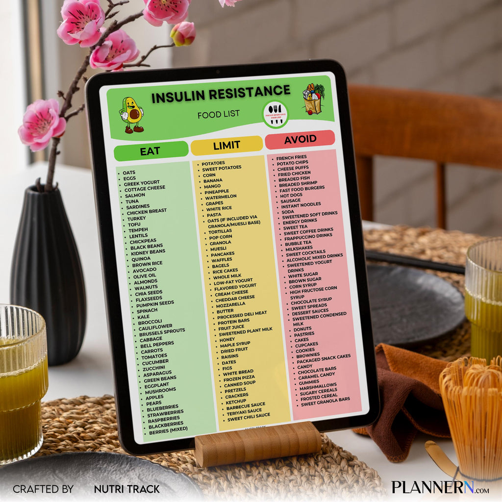 Blood Sugar Foods — Insulin Resistance Food List Printable, Blood Sugar Friendly Food Chart, Healthy Eating... | Nutri Track printable