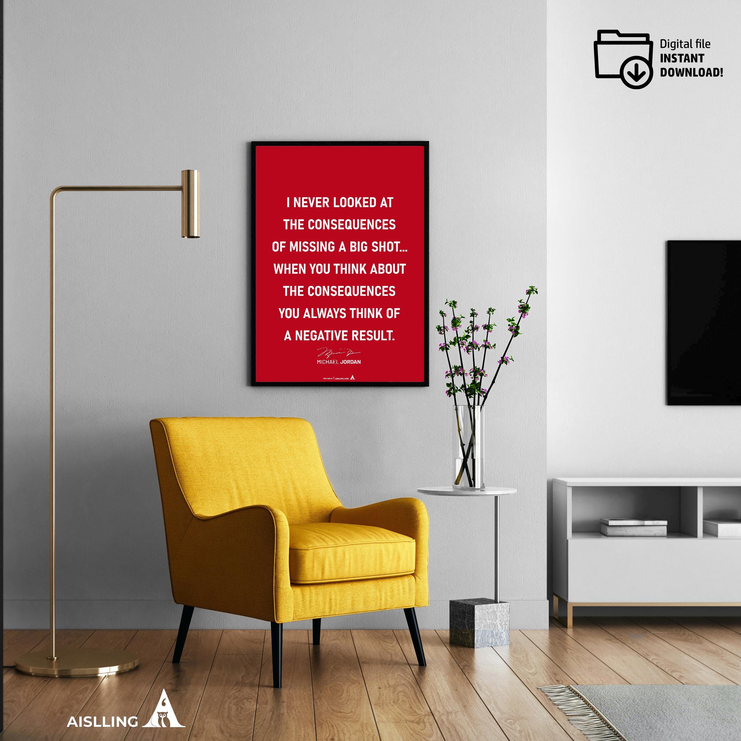 Athlete Quote — Michael Jordan Quote Poster: Motivational Basketball Art (Digital Download) | Aislling printable