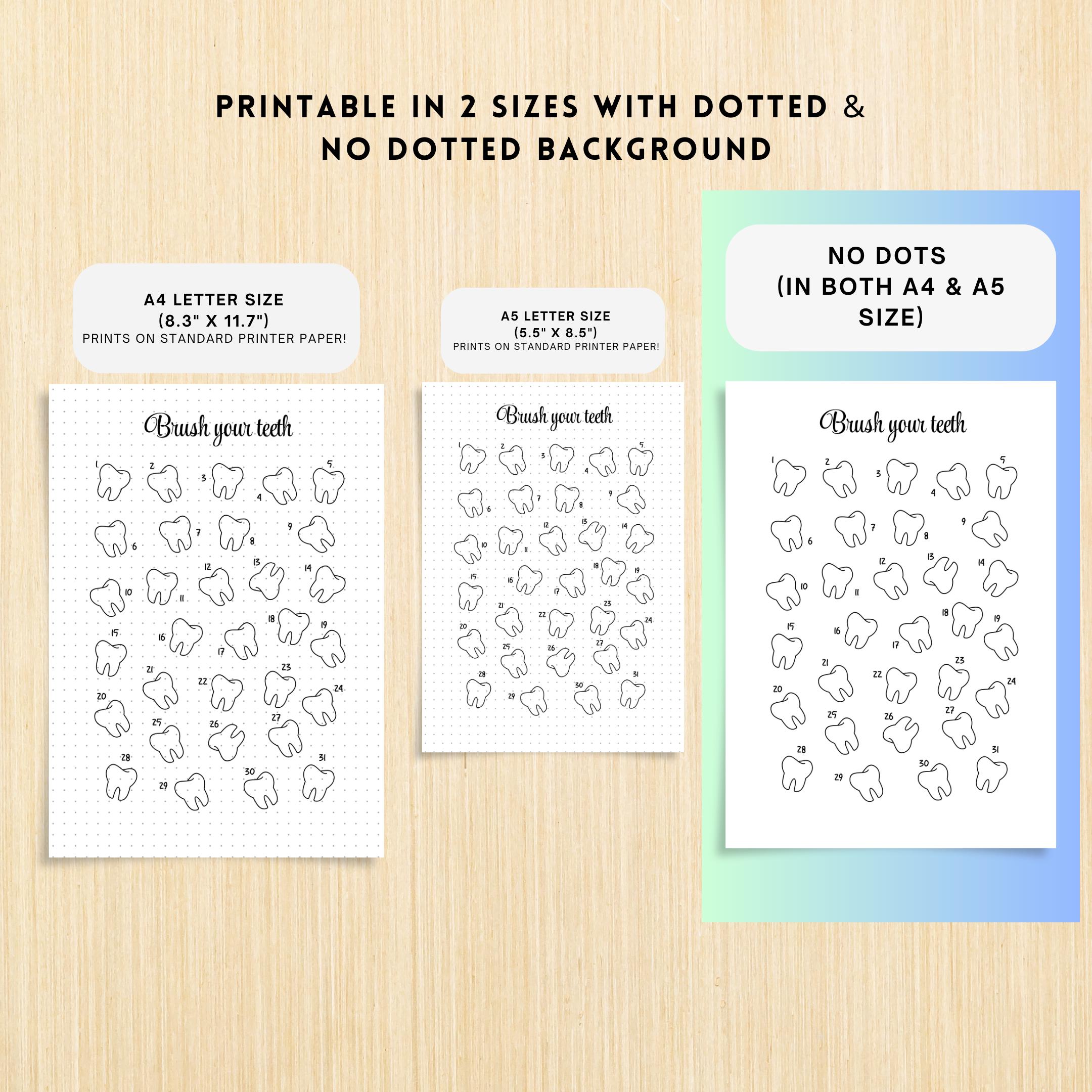 Brushing Reward — Tooth Brushing Chart PRINTABLE, Brush Your Teeth, Dental Care Tracker, Brush Teeth Tracke... | Bloom Joyfully printable
