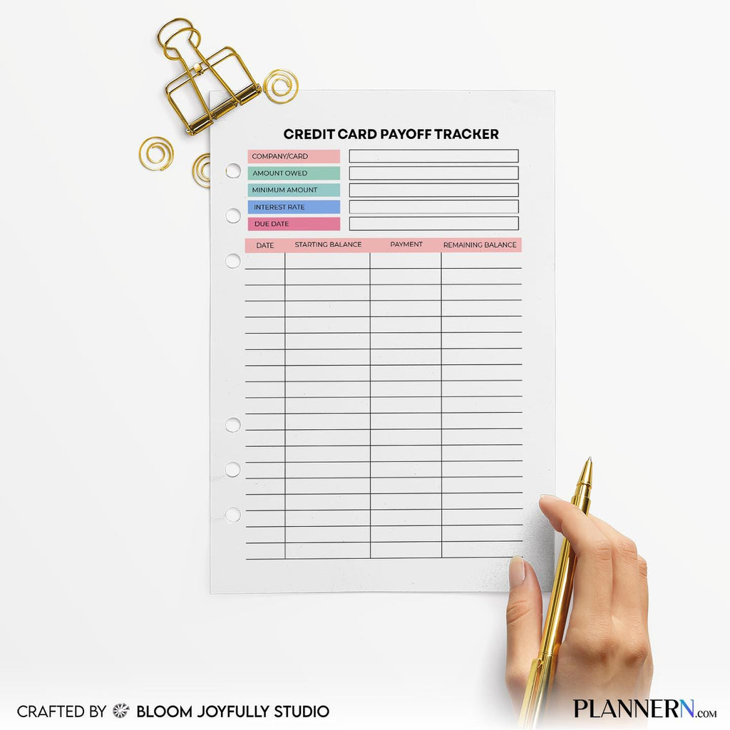 Budget Pdf Download — Credit Card Payoff Tracker PRINTABLE, Debt Payoff Planner, Payment and Balance Tracke... | Bloom Joyfully printable