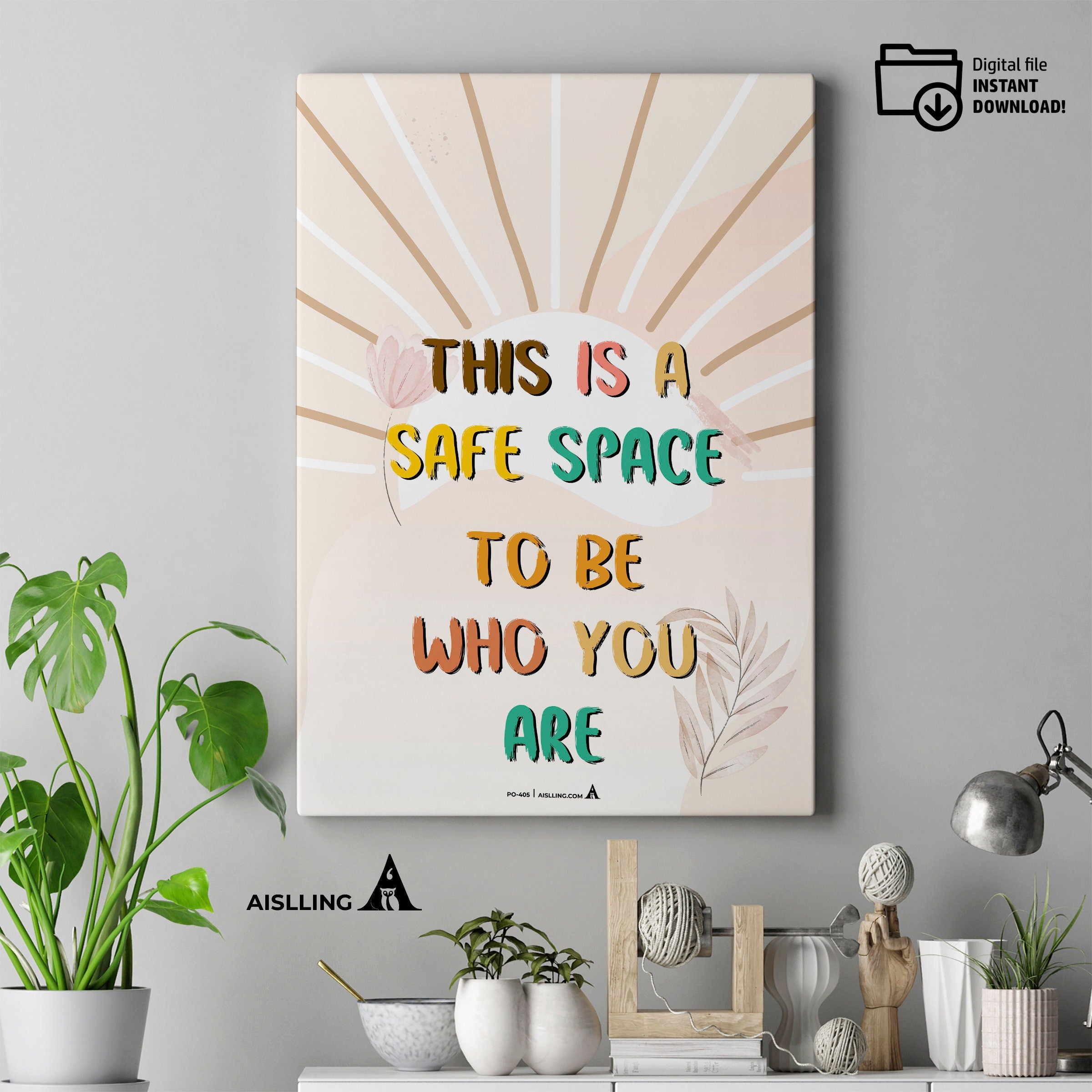Act — This is a safe space to be who you are poster, self, esteem, respect, couples therapy, therapy office... | Mindfulness printable