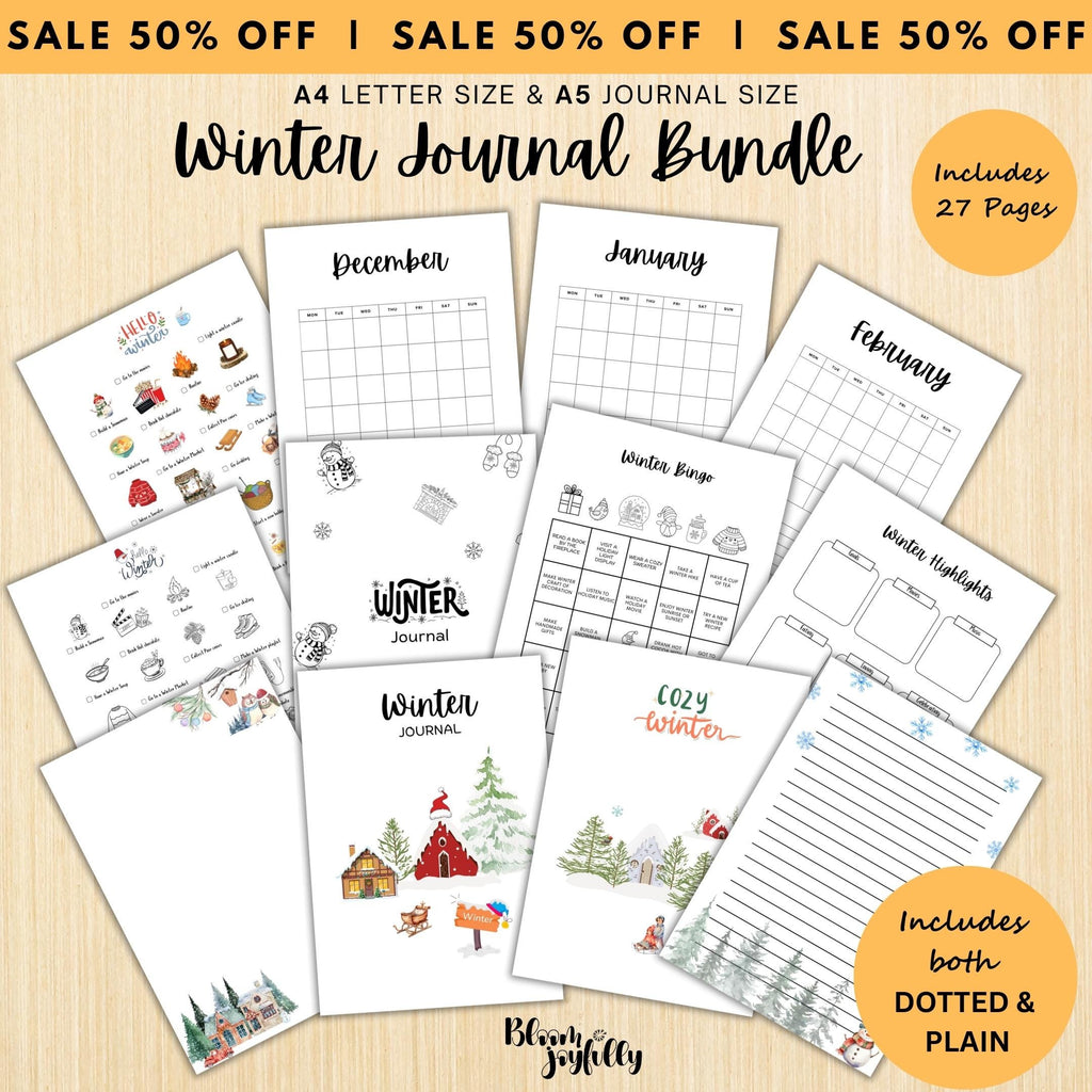Cozy Winter Planner — WINTER Cozy Journal, Winter Self, care Journal Bundle, PRINTABLE Winter Wellness Jour... | Mindfulness printable