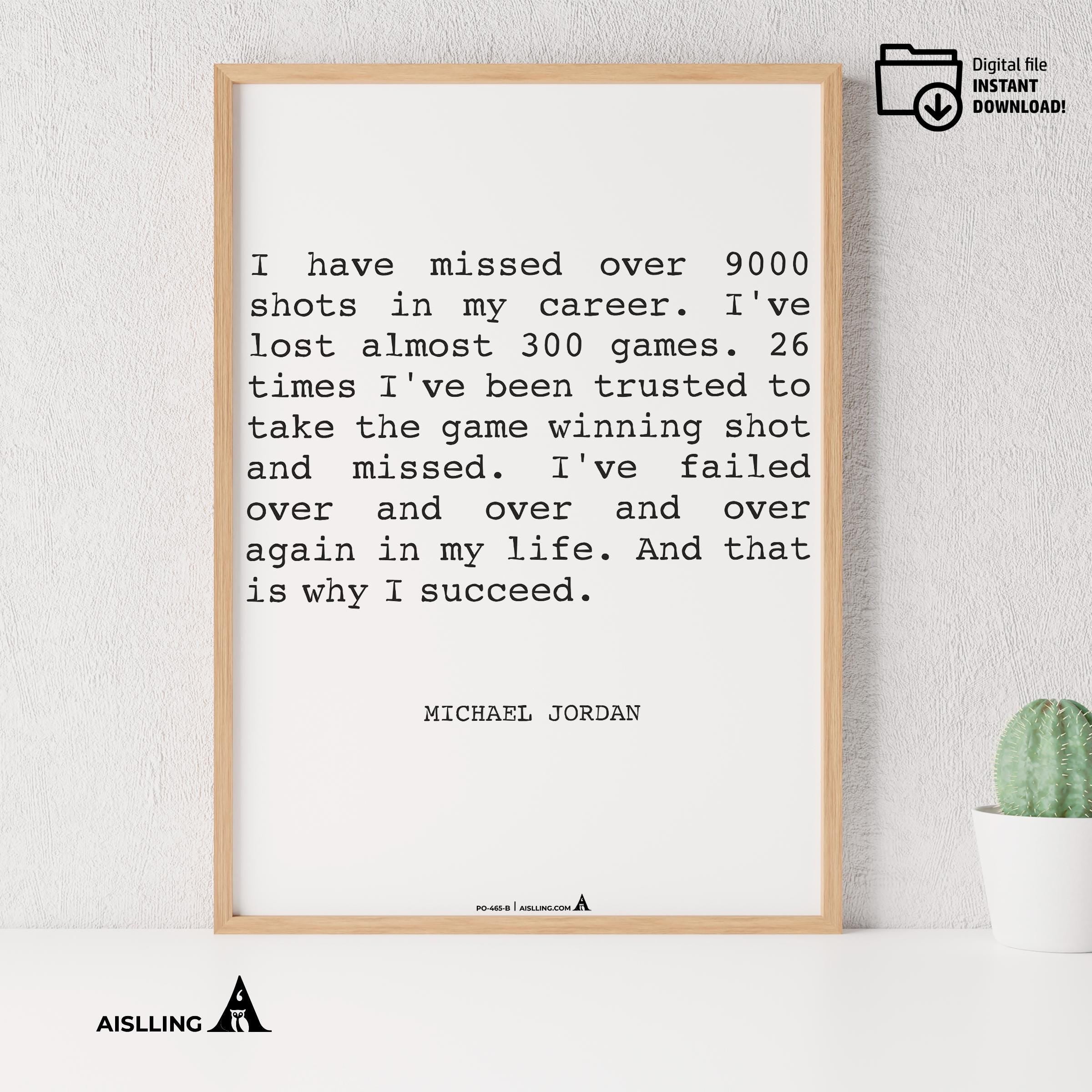 Aislling — Digital Printable Wall Art Inspirational Quotes Jordan Mentality Poster Basketball Quote Michael... | Aislling printable