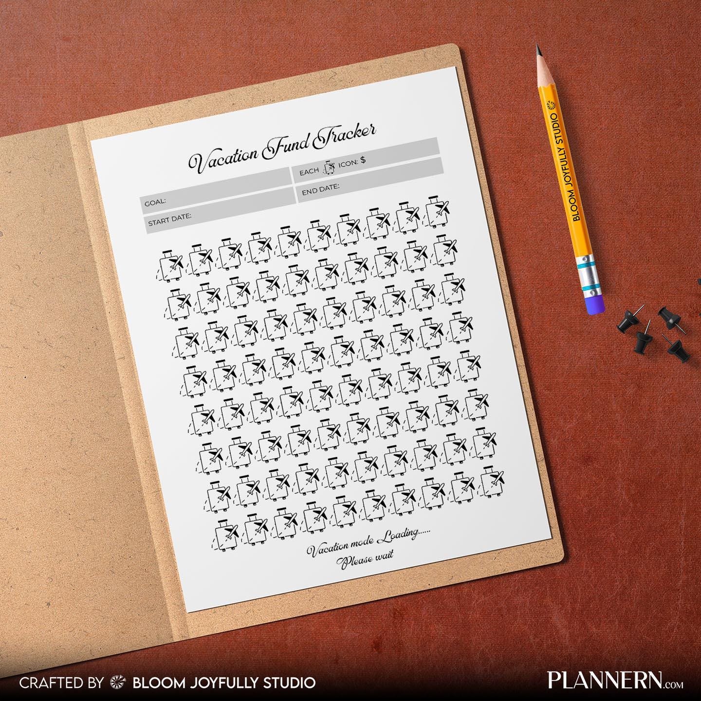 Budget Tracker — Vacation Fund Tracker PRINTABLE, Travel Savings Tracker, Vacation Savings Planner, Holiday... | Bloom Joyfully printable