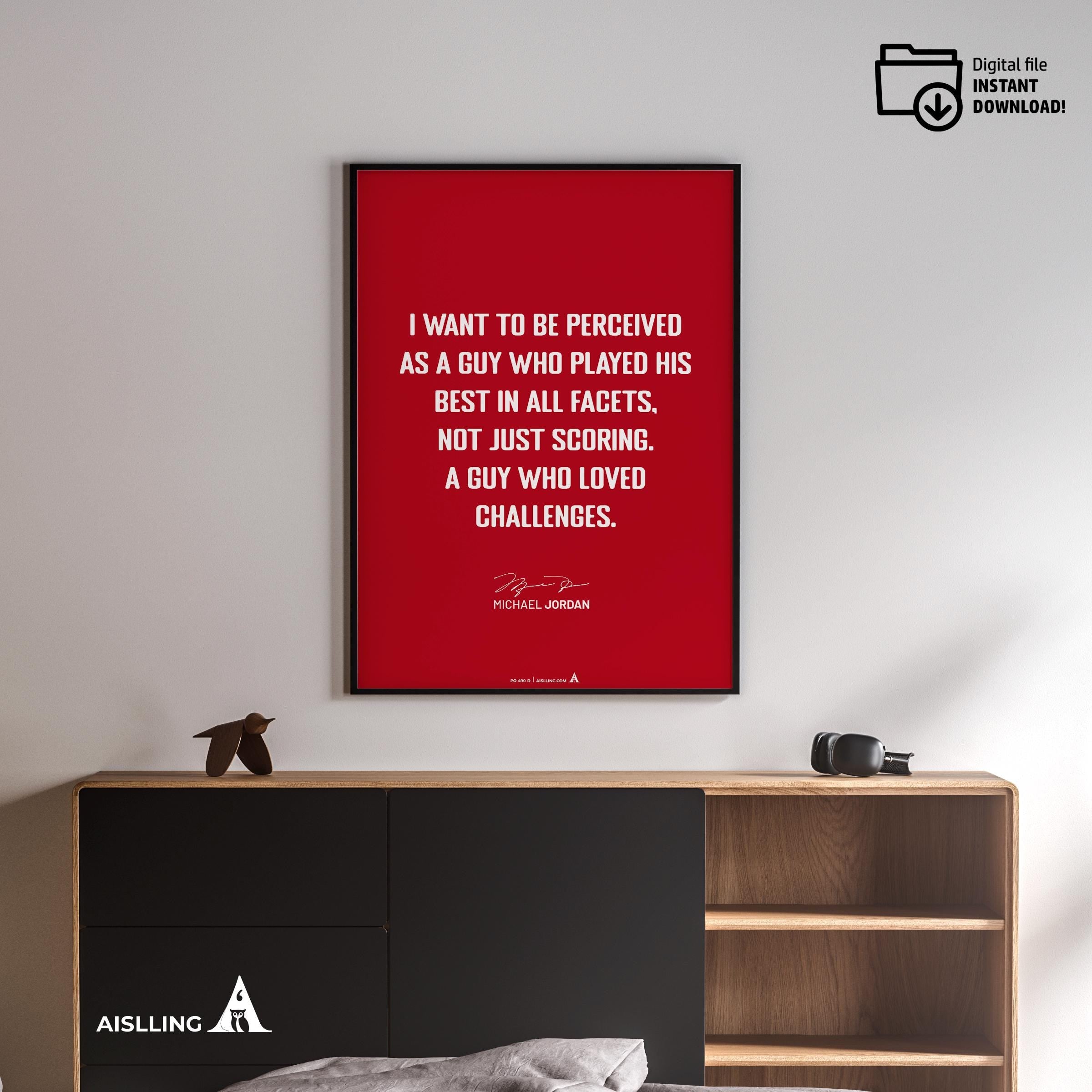 Athlete Quote — Michael Jordan Motivational Quote Poster: Basketball Legend Art (Digital Download) | Aislling printable