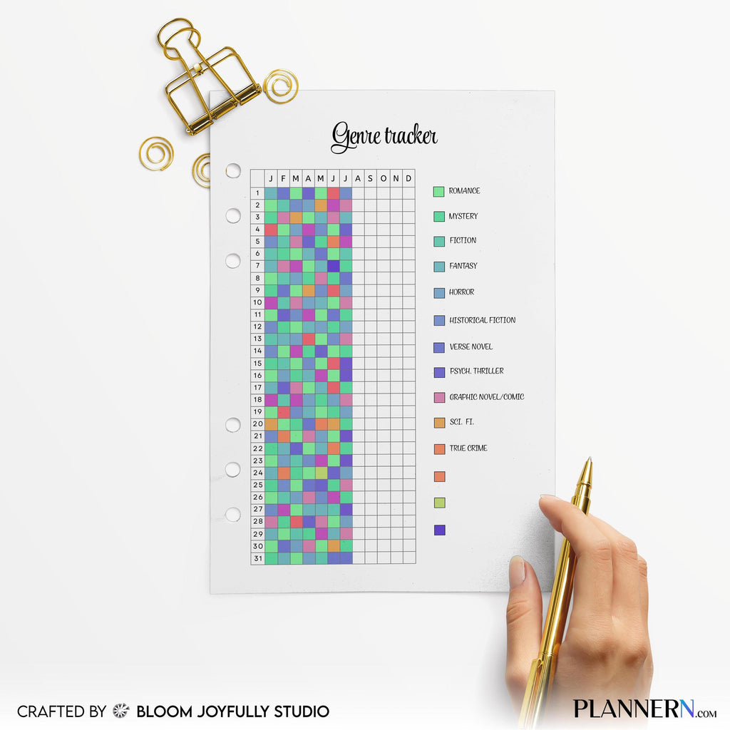 Book Log Printable — Genre Tracker PRINTABLE, Book Log, Reading Journal, Reading Tracker, Reading Planner I... | Bloom Joyfully printable