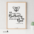 Aislling — Float like a butterfly, sting like a bee, muhammad ali, Printables, Inspirational Quote Poster, ... | Aislling printable