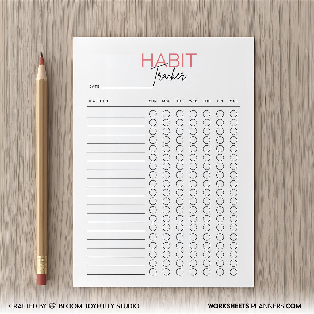 Daily Habits — Habit Tracker, PRINTABLE Habit Tracker, Monthly Tracker, Printable Planner Page, Routine Tra... | Bloom Joyfully printable