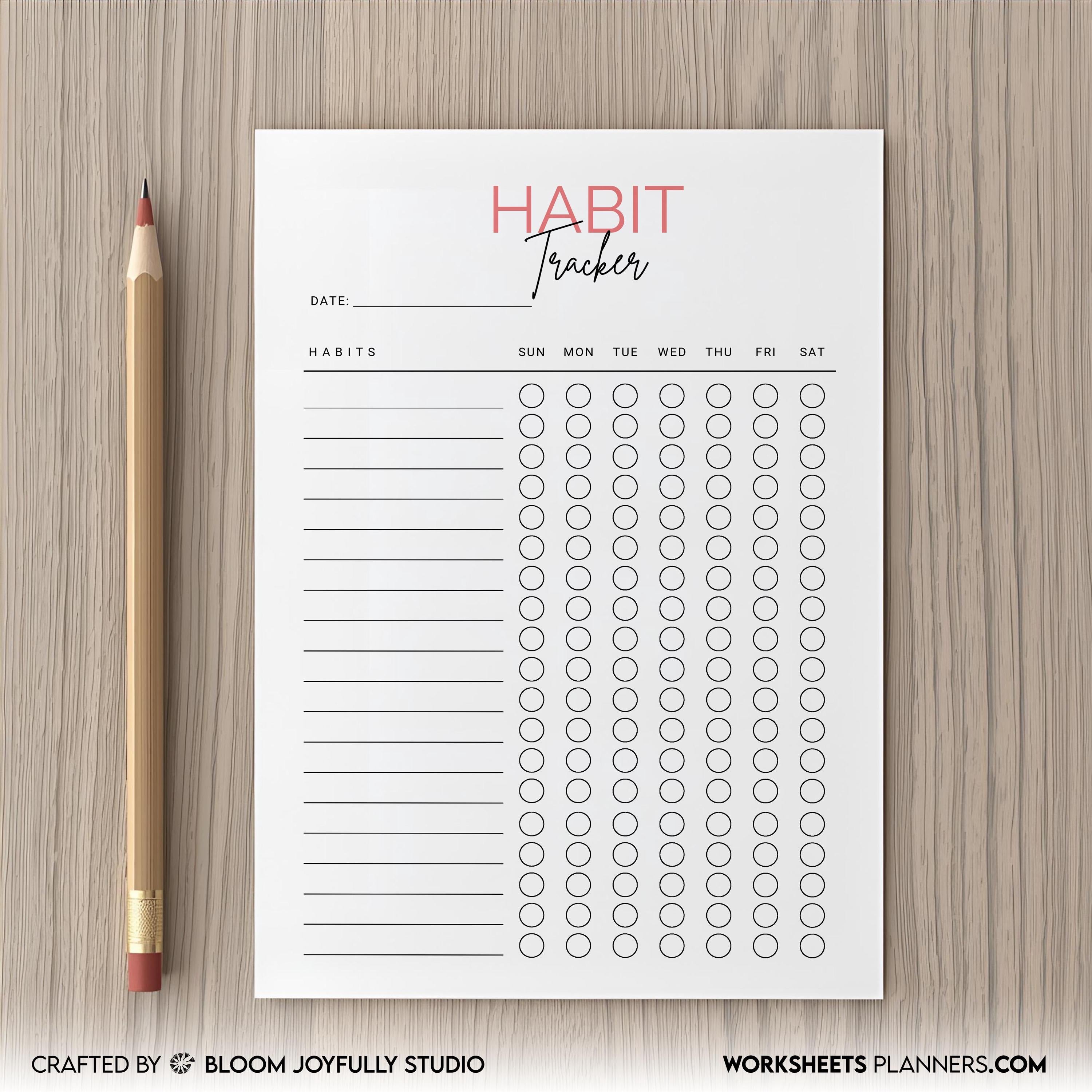 Daily Habits — Habit Tracker, PRINTABLE Habit Tracker, Monthly Tracker, Printable Planner Page, Routine Tra... | Bloom Joyfully printable