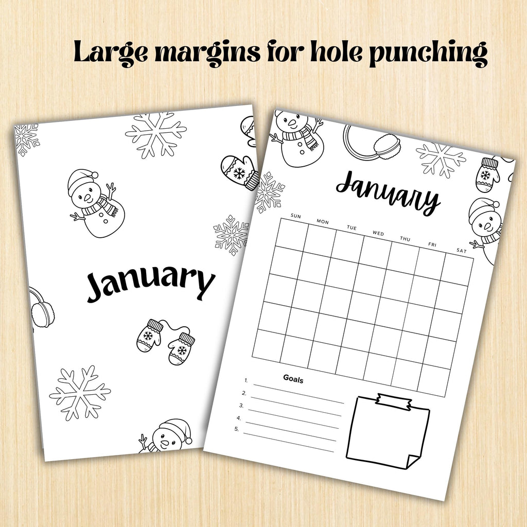 Calendar Pages — January Title Page, PRINTABLE Calendar, January Calendar, January Journal Cover, Calendar ... | Bloom Joyfully printable
