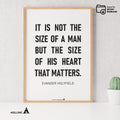 Aislling — Inspirational Quote Wall Art for Boys Room, "It's Not the Size of a Man", Black & White Printabl... | Aislling printable