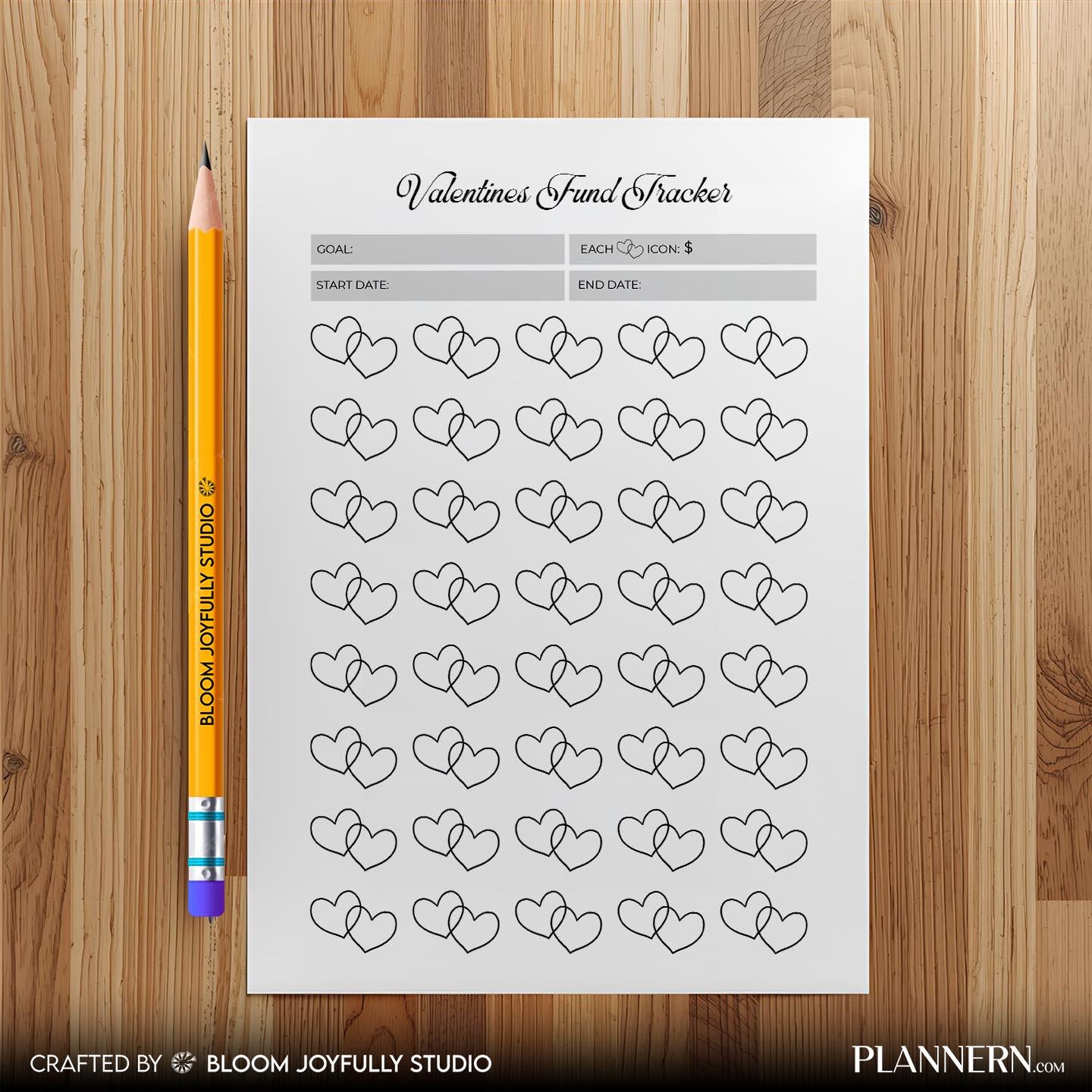 Budget Planner — Valentine's Savings Tracker PRINTABLE, Valentine's Fund Tracker, Gift Savings Planner, Bud... | Bloom Joyfully printable