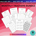 Affirmation — Printable JOURNAL Pages, MONTHLY TRACKERS Bundle, Digital Planner Pages A4 & A5 Size | Mindfulness printable