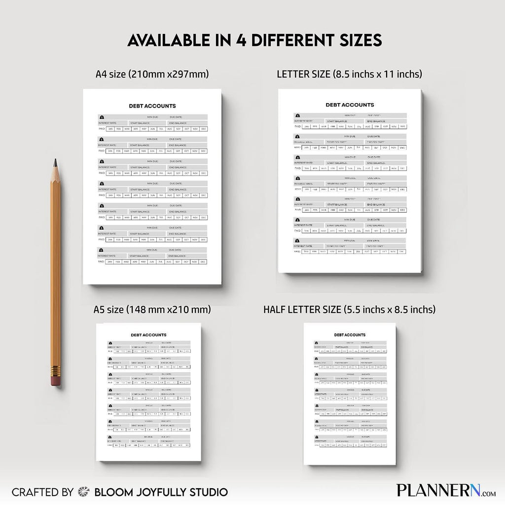 Bill Payment Tracker — Debt Tracker PRINTABLE, Debt Payment Log, Bill & Loan Payoff Planner, Budget Plan, I... | Bloom Joyfully printable