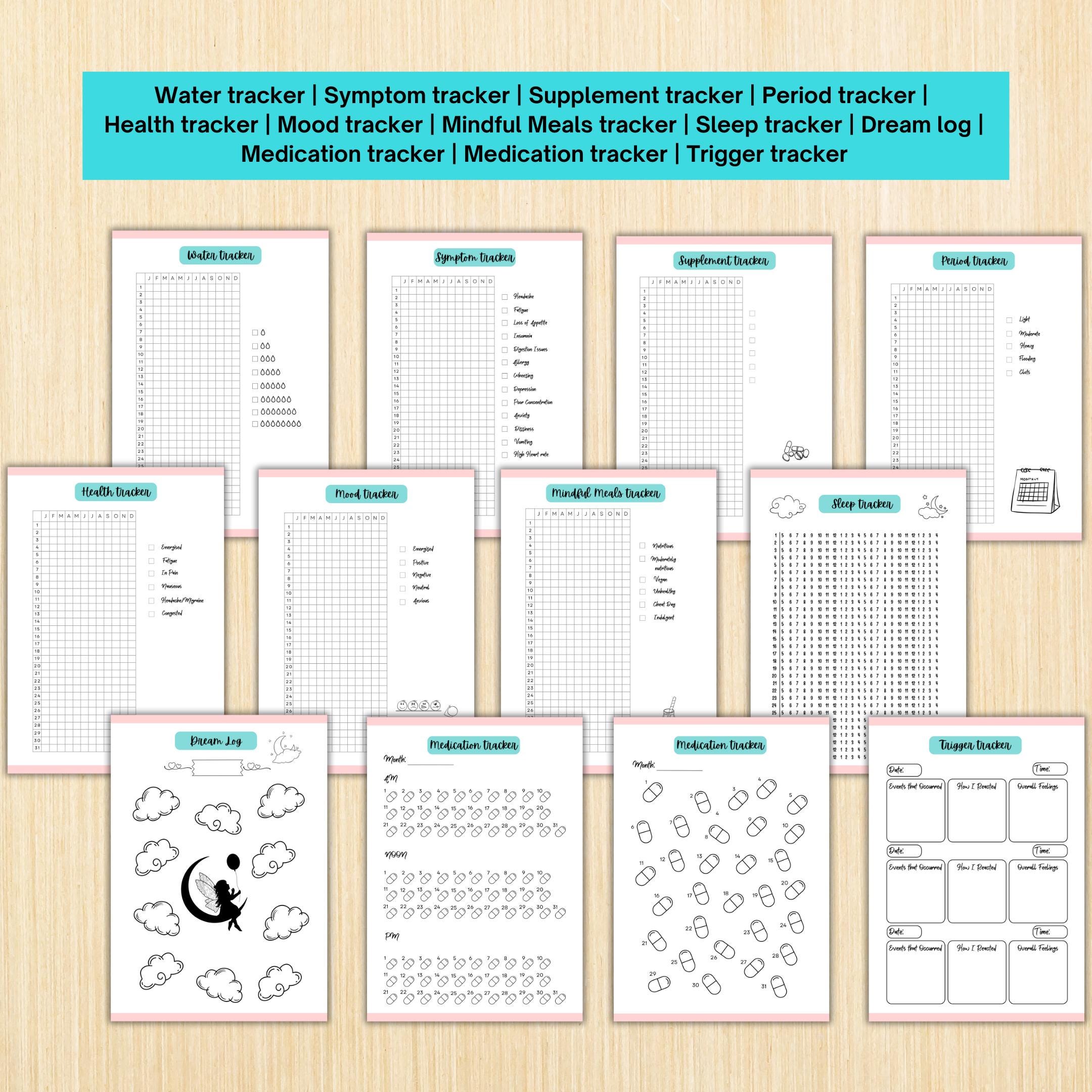 Daily Routine Track — Self Care Planner PRINTABLE, Wellness Journal and Daily Routine Tracker, Mental Healt... | Mindfulness printable
