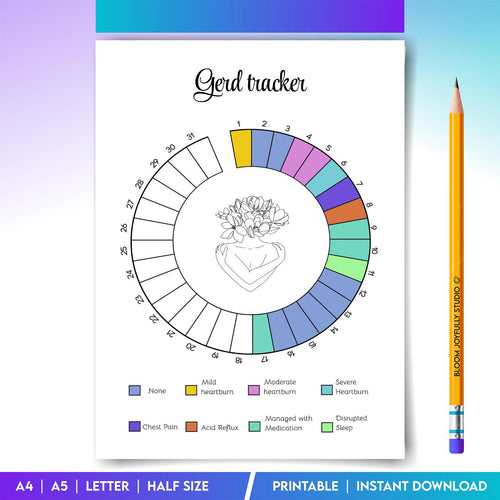 Acid Reflux Log — GERD Symptom Tracker Printable, Acid Reflux Tracker, Heartburn Tracker, GERD Health Track... | Bloom Joyfully printable
