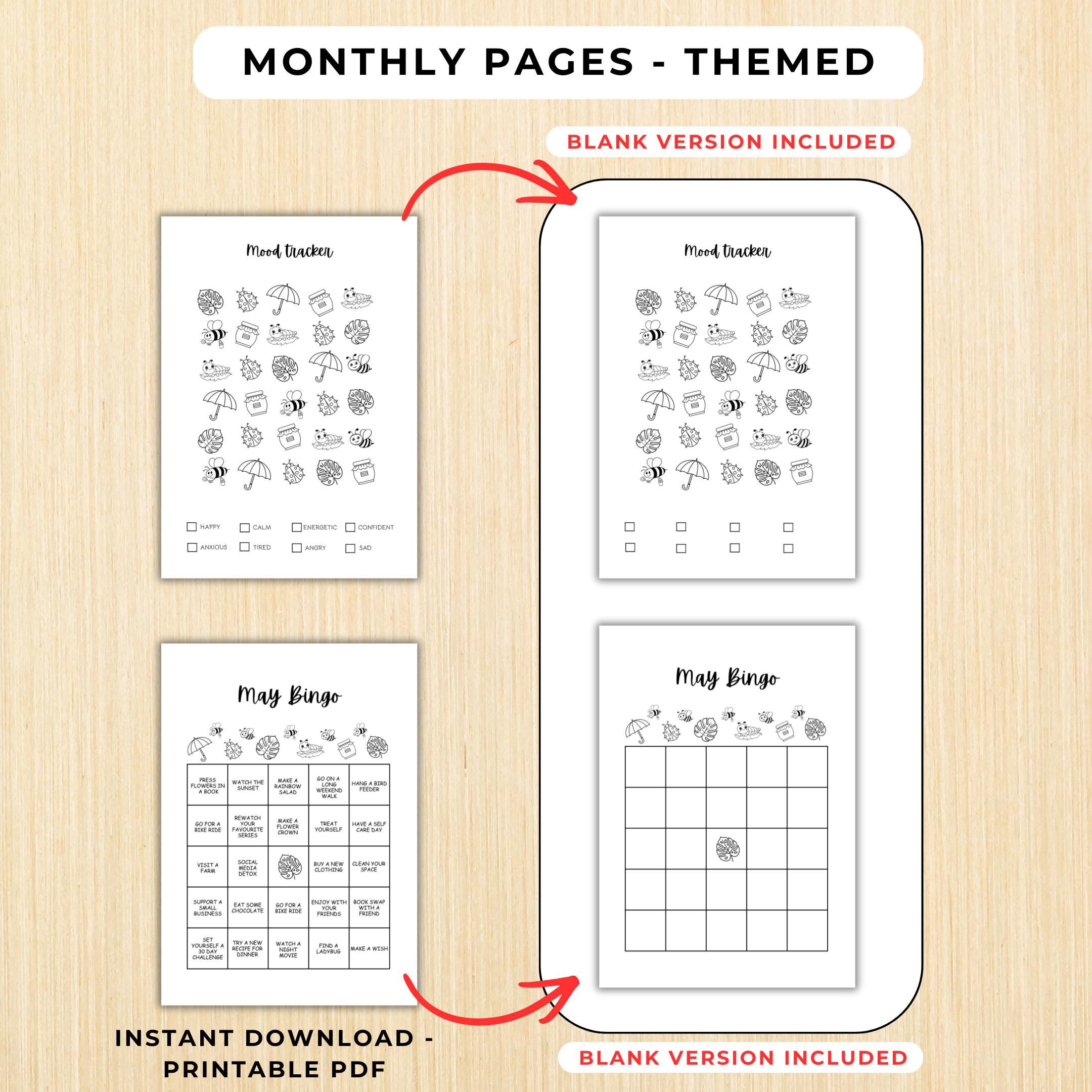 Budget Tracker — Printable Planner Bundle, May 2026 Journal, Habit Mood Tracker, Weekly Daily Monthly, Life... | Mindfulness printable