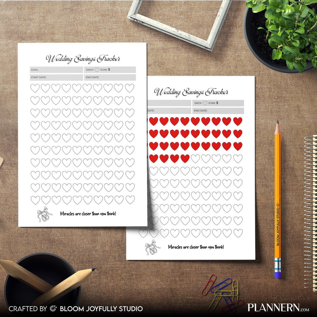 Bride Planner — Wedding Savings Tracker PRINTABLE, Wedding Fund Tracker, Wedding Budget Planner, Savings Go... | Bloom Joyfully printable