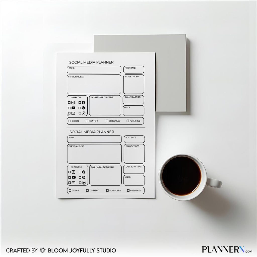 Analytics Tracker — Social Media Planner PRINTABLE, Content Planner for Instagram, Youtube, TikTok, Pintere... | Bloom Joyfully printable