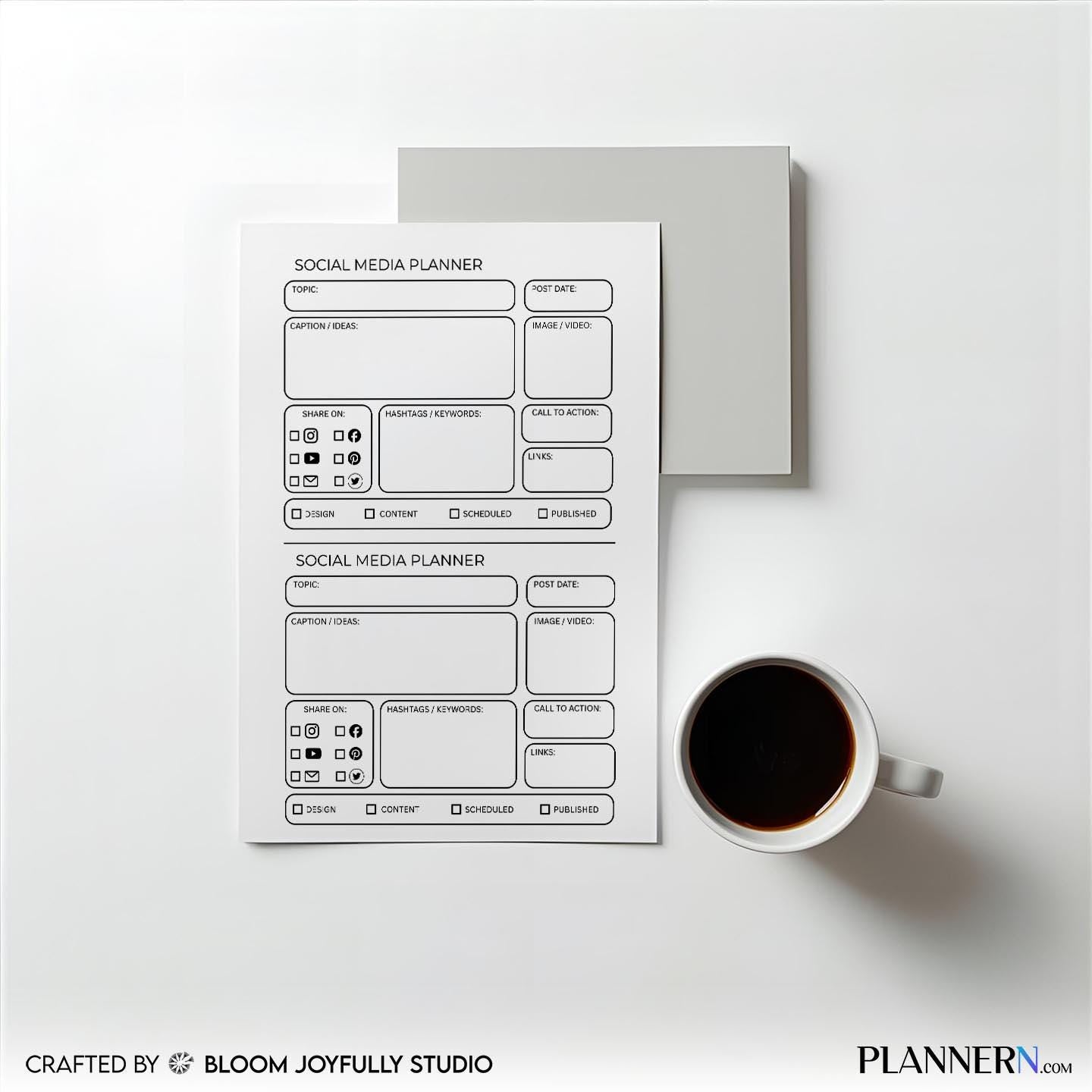 Analytics Tracker — Social Media Planner PRINTABLE, Content Planner for Instagram, Youtube, TikTok, Pintere... | Bloom Joyfully printable