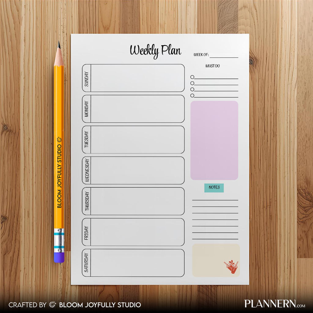 Daily Planner — Weekly Planner Printable, Weekly Schedule Organiser, To Do List Planner, Weekly Plan, Weekl... | Bloom Joyfully printable