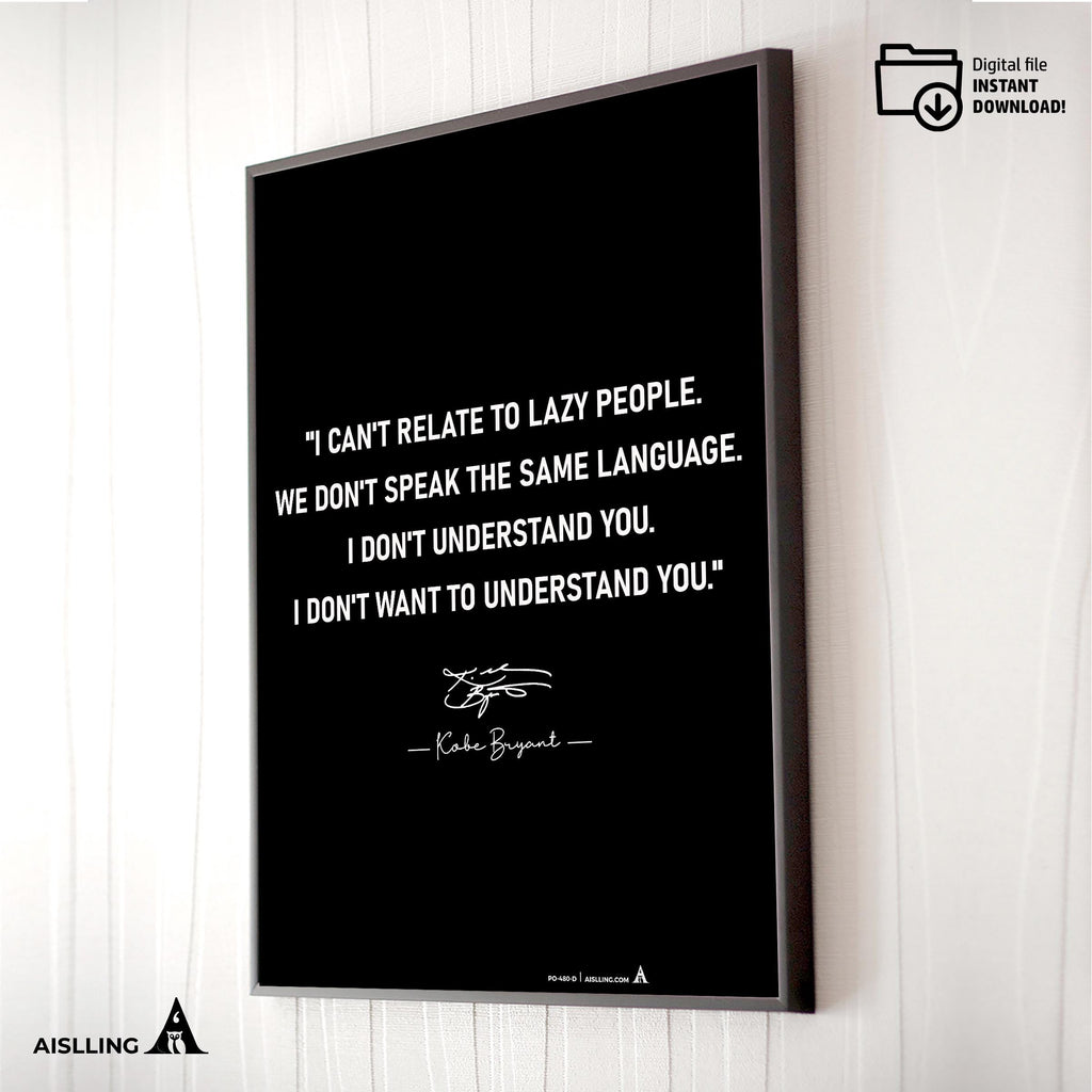 Aislling — Kobe Bryant Mamba Mentality Quotes, NBA Sports, Printable NBA Poster, Teenager kid basketball gi... | Aislling printable