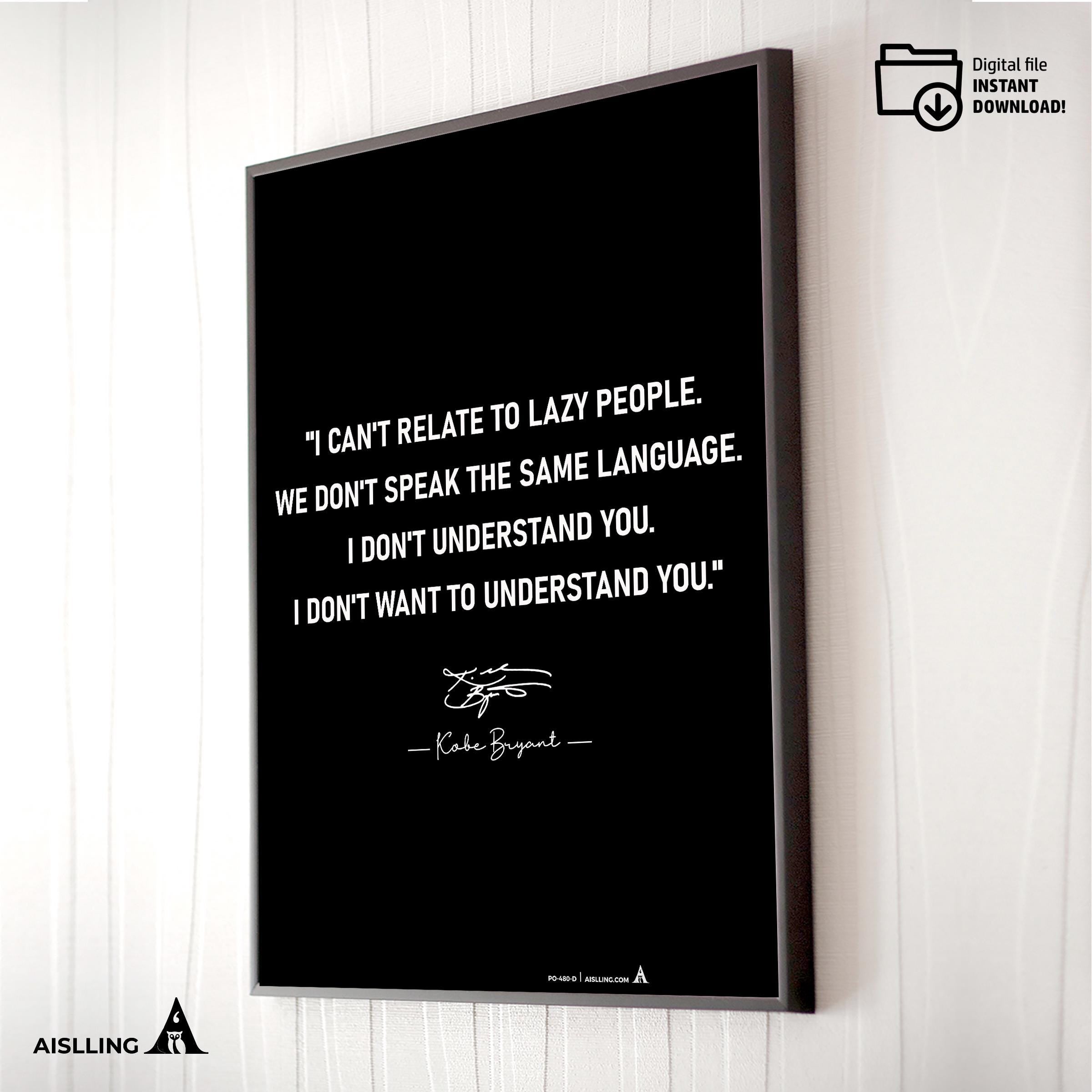 Aislling — Kobe Bryant Mamba Mentality Quotes, NBA Sports, Printable NBA Poster, Teenager kid basketball gi... | Aislling printable