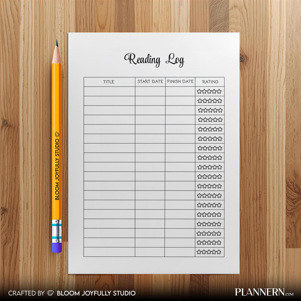 Book Journal — Reading Log PRINTABLE, Reading Log, Book Tracker, Habit Tracker, Reading Chart, Reading Trac... | Bloom Joyfully printable