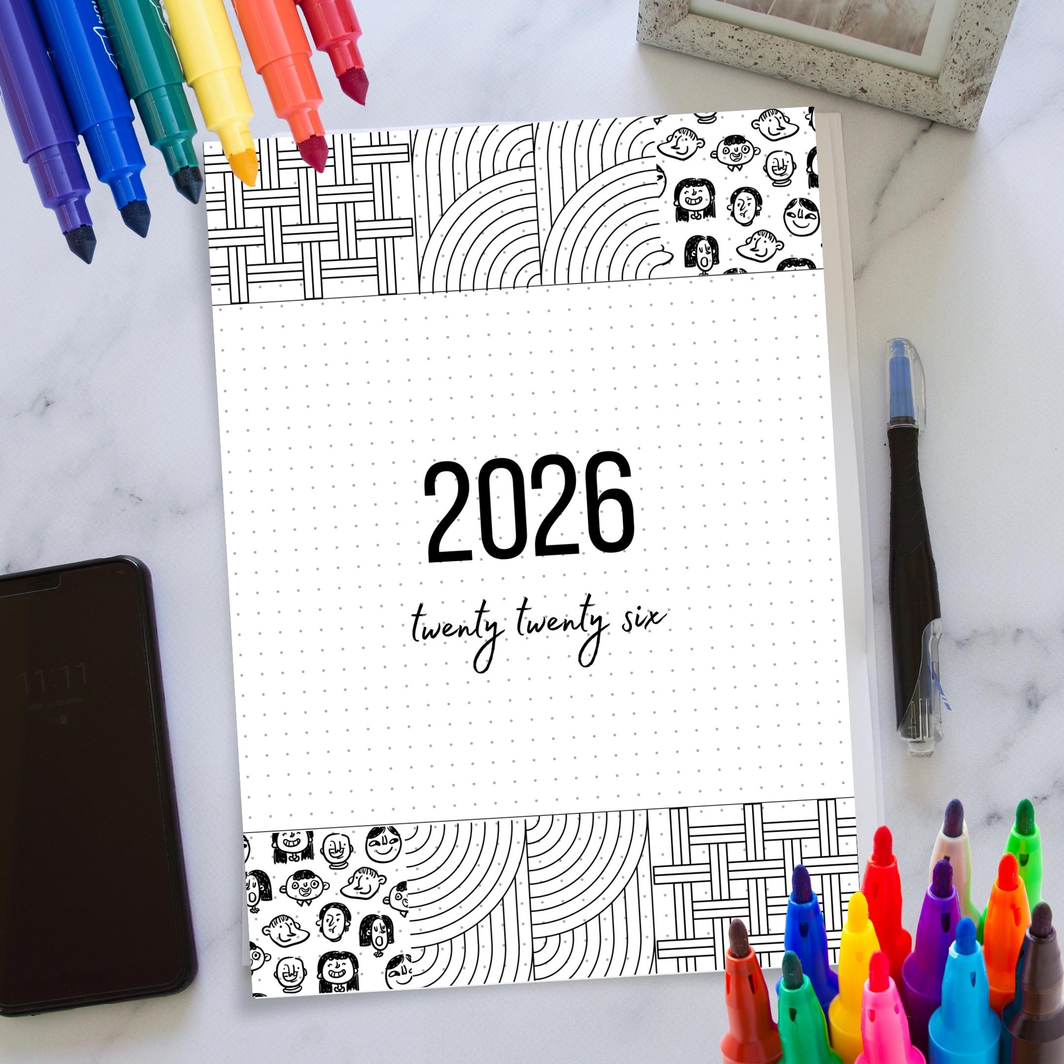 2026 Cover Pages — 2026 Bullet Journal Cover Page, PRINTABLE Title Page, Printable Cover Page, 2026 Planner... | Bloom Joyfully printable