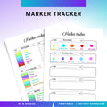 Art Supplies — Marker Tracker PRINTABLE, Track Page Colours, Planner Page, Colour Tracker, Colour Swatch, A... | Bloom Joyfully printable