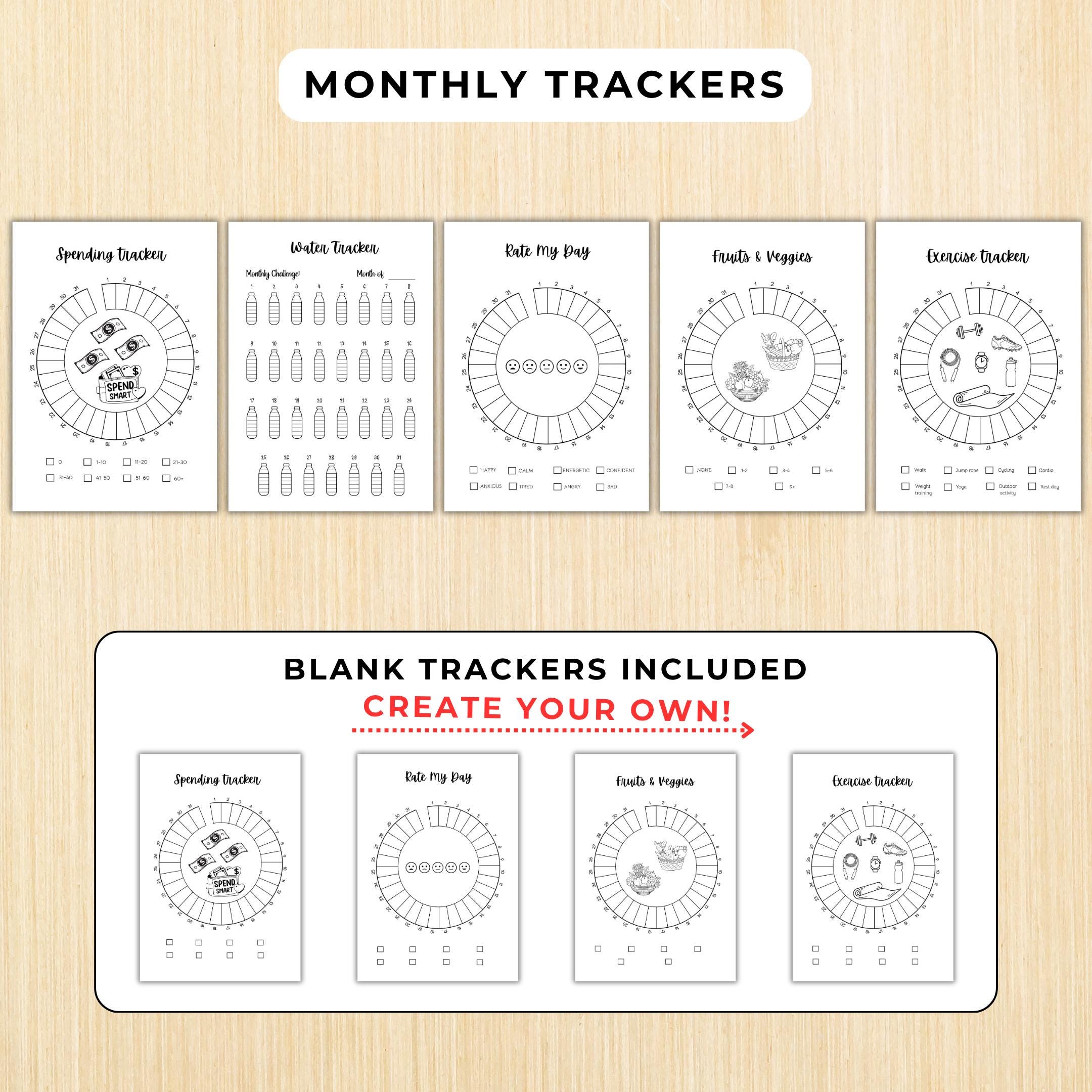 Budget Tracker — February Journal Bundle, Printable Planner, February Planner, Habit Tracker Coloring Pages... | Mindfulness printable