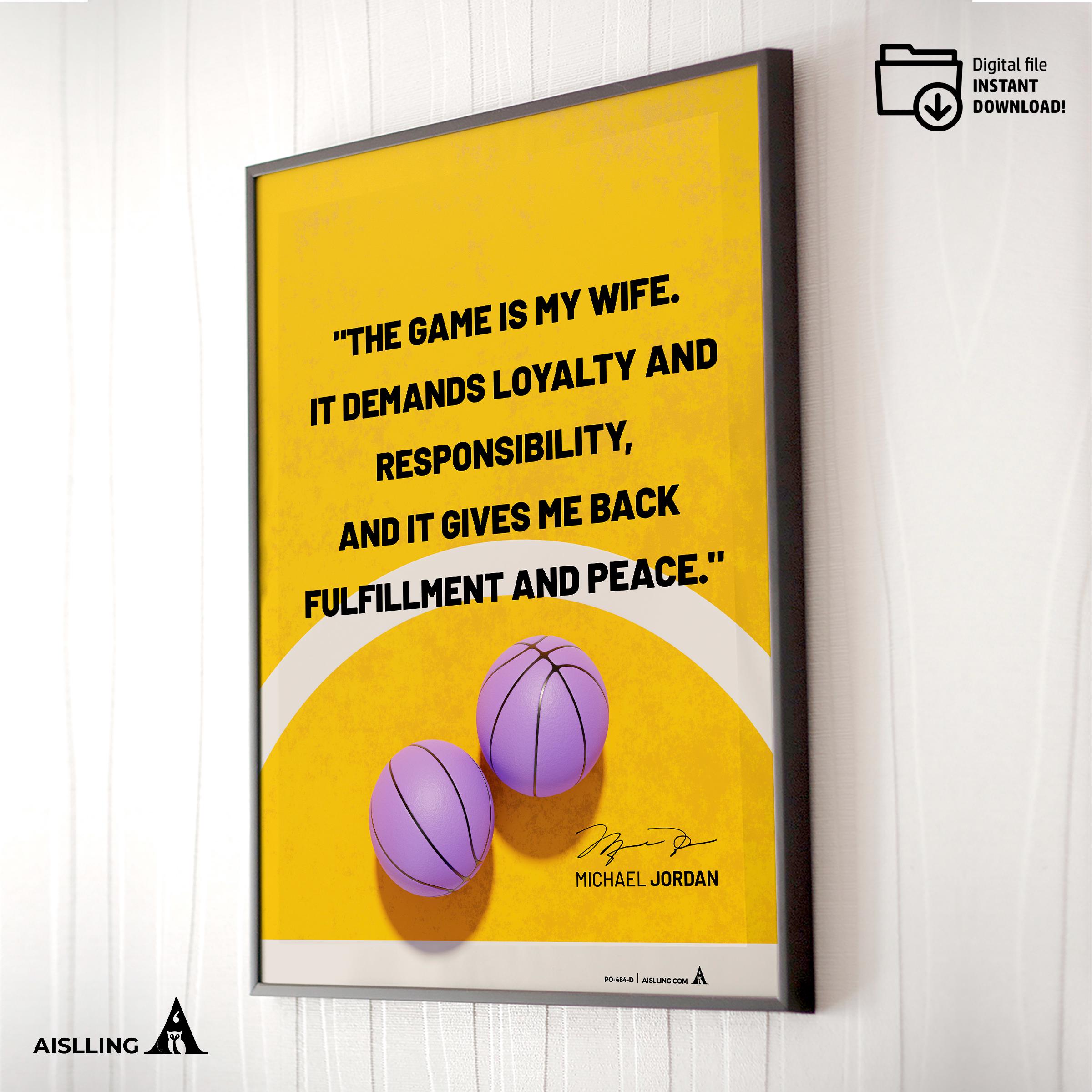Basketball Art — Michael Jordan Inspirational Quote Poster: Basketball Legend Art (Digital Download) | Aislling printable