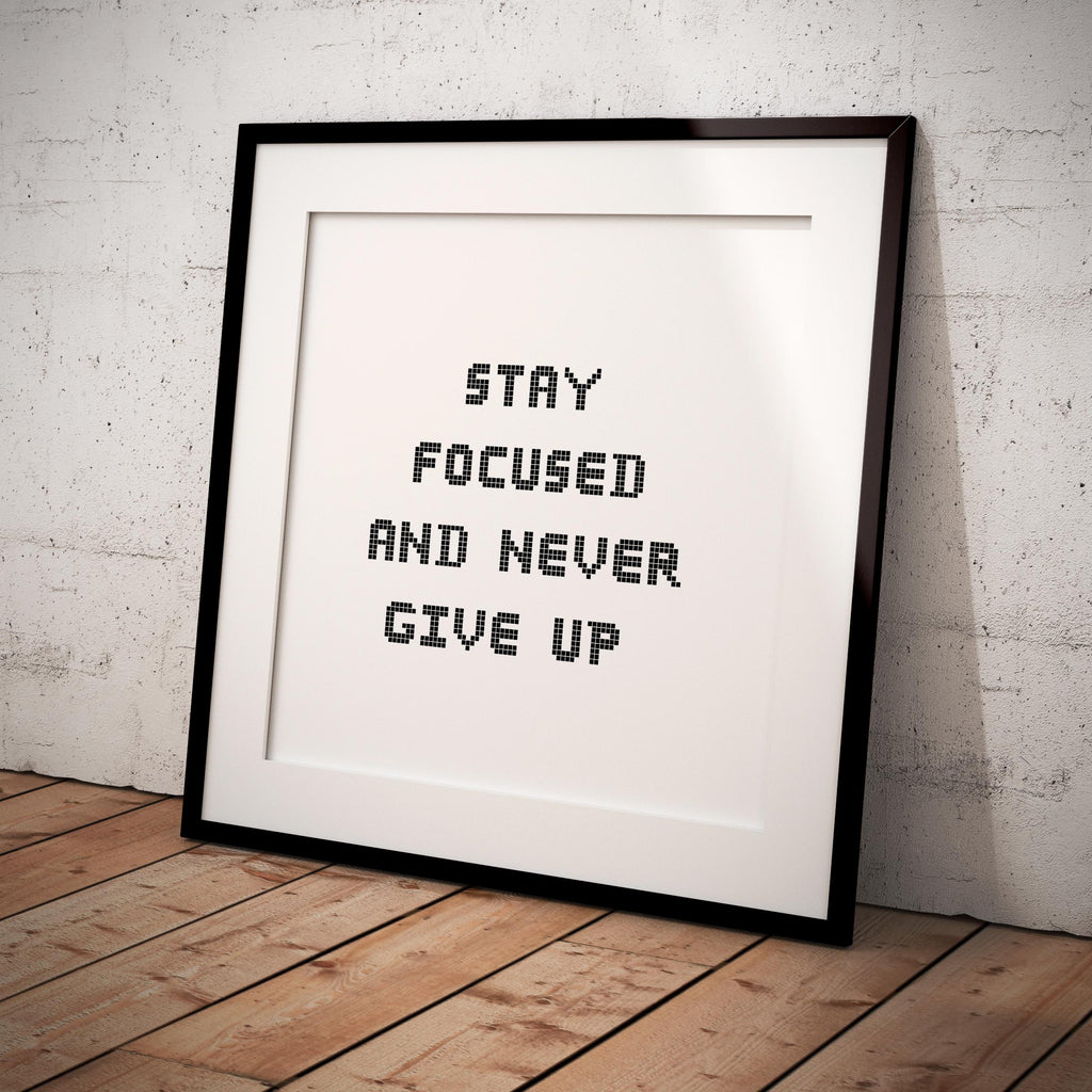 Black White Print — Stay Focused Printable Wall Art, Motivational Quote Poster, Pastel Affirmation Print, A... | Aislling printable
