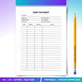 Bill Payment Tracker — Debt Tracker Printable, Monthly Debt Payment Log, Bill & Loan Payoff Planner, Instan... | Bloom Joyfully printable