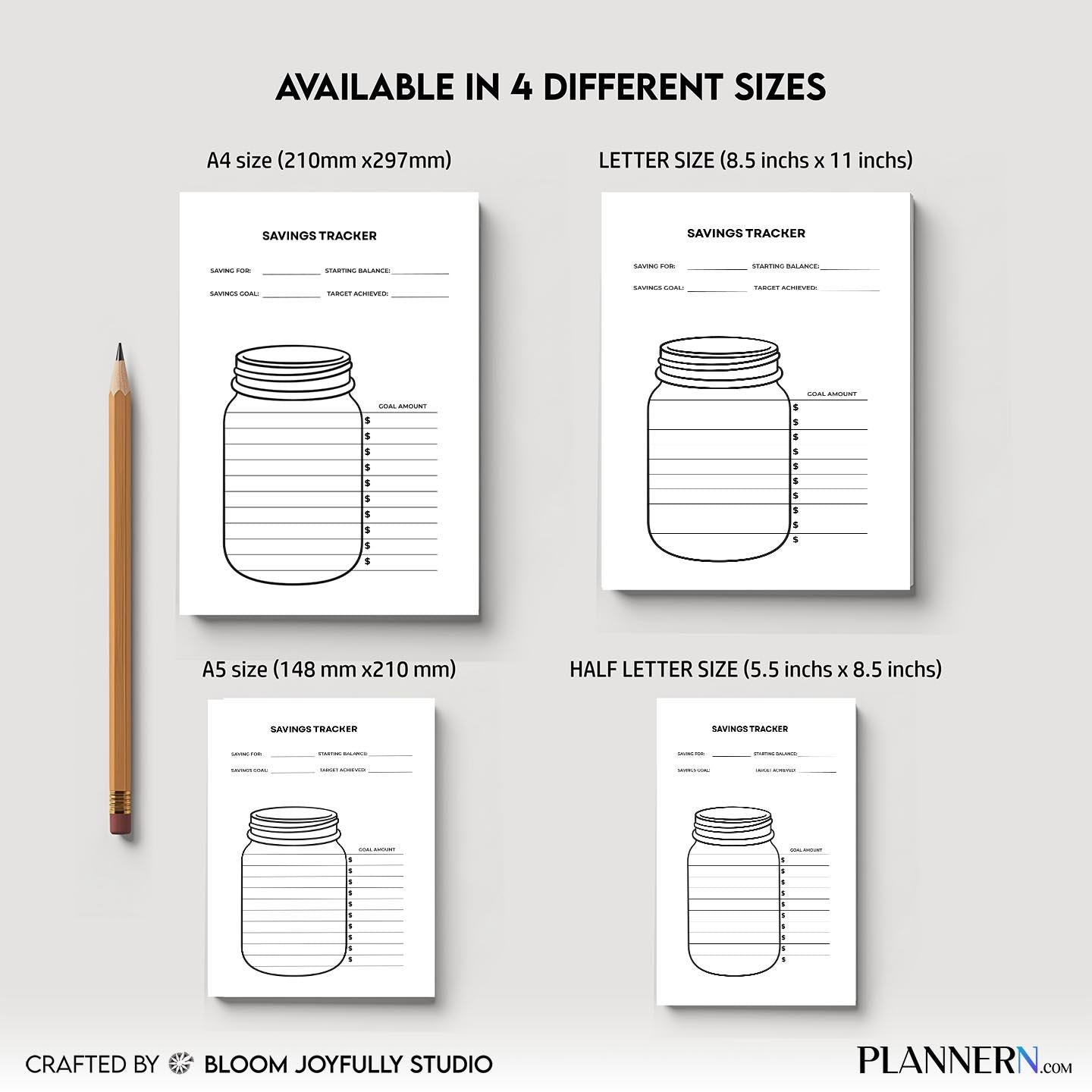Budget Planner Print — Savings Jar Tracker PRINTABLE, Money Saving Challenge, Savings Challenge, Budget Goa... | Bloom Joyfully printable