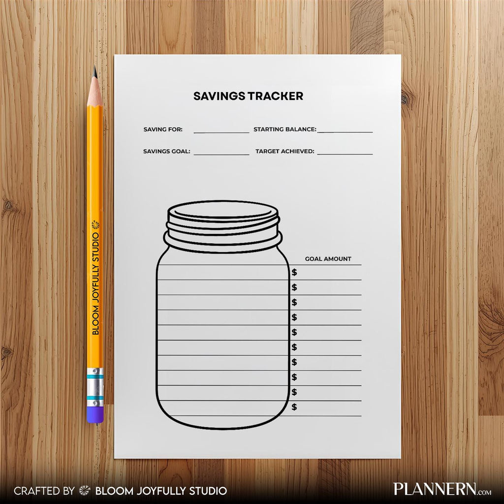 Budget Planner Print — Savings Jar Tracker PRINTABLE, Money Saving Challenge, Savings Challenge, Budget Goa... | Bloom Joyfully printable