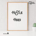 Boho Typography Wall — Hustle Hard Pastel Quote Print: Motivational Office Decor (Digital Download | Mindfulness printable