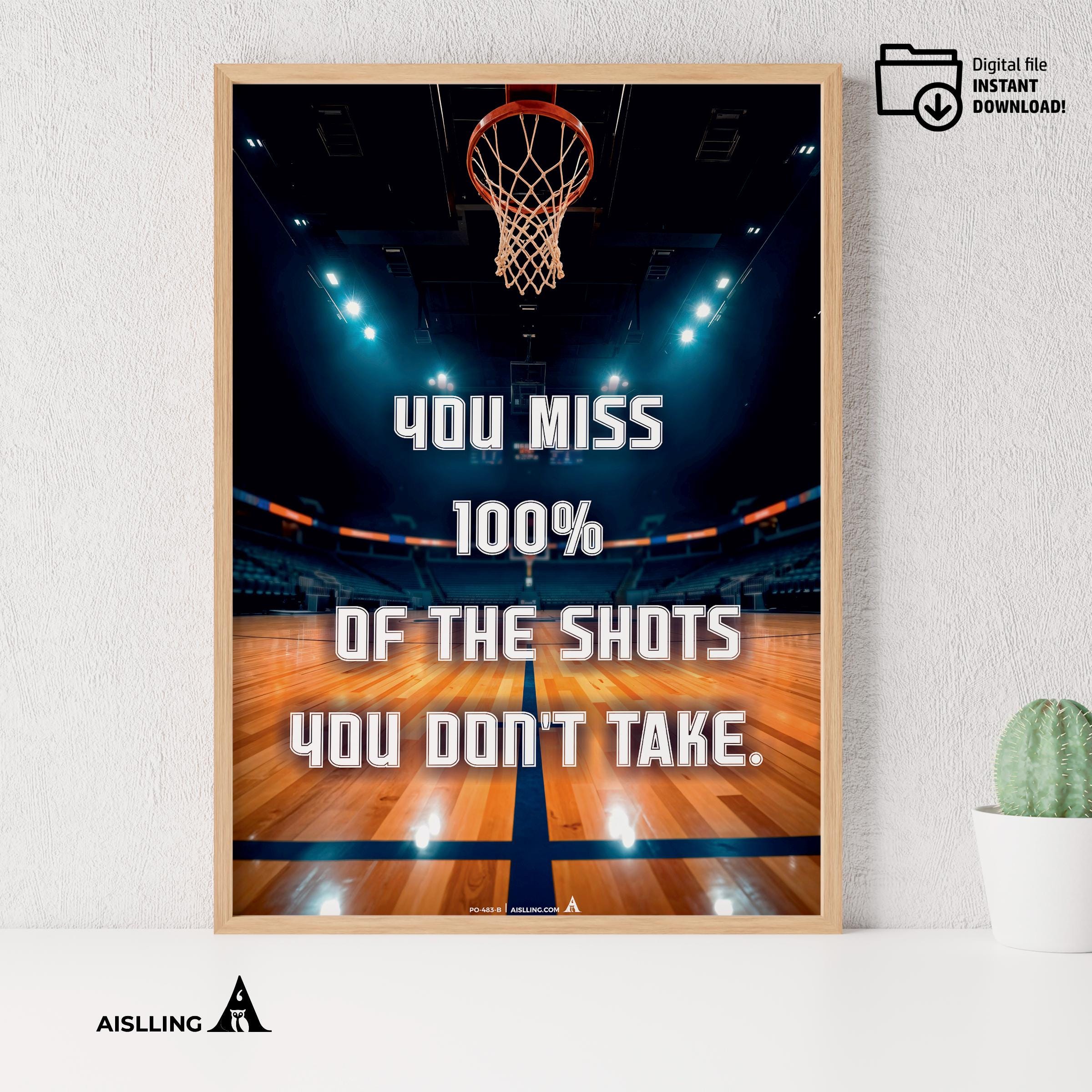 Basketball Art — Michael Jordan Inspirational Quote Poster: Basketball Legend Art (Digital Download) | Aislling printable