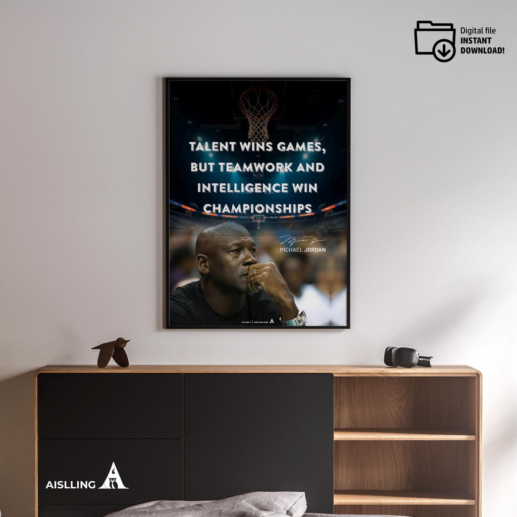 Basketball Art — Michael Jordan Motivational Quote Art: Basketball Sports Decor (Digital Download) | Aislling printable