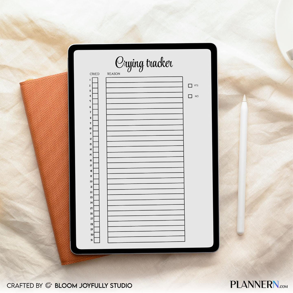 Anxiety Tracker — Crying Tracker PRINTABLE, Mental Health Tracker, Emotional Release Log, Crying Pattern Tr... | Mindfulness printable