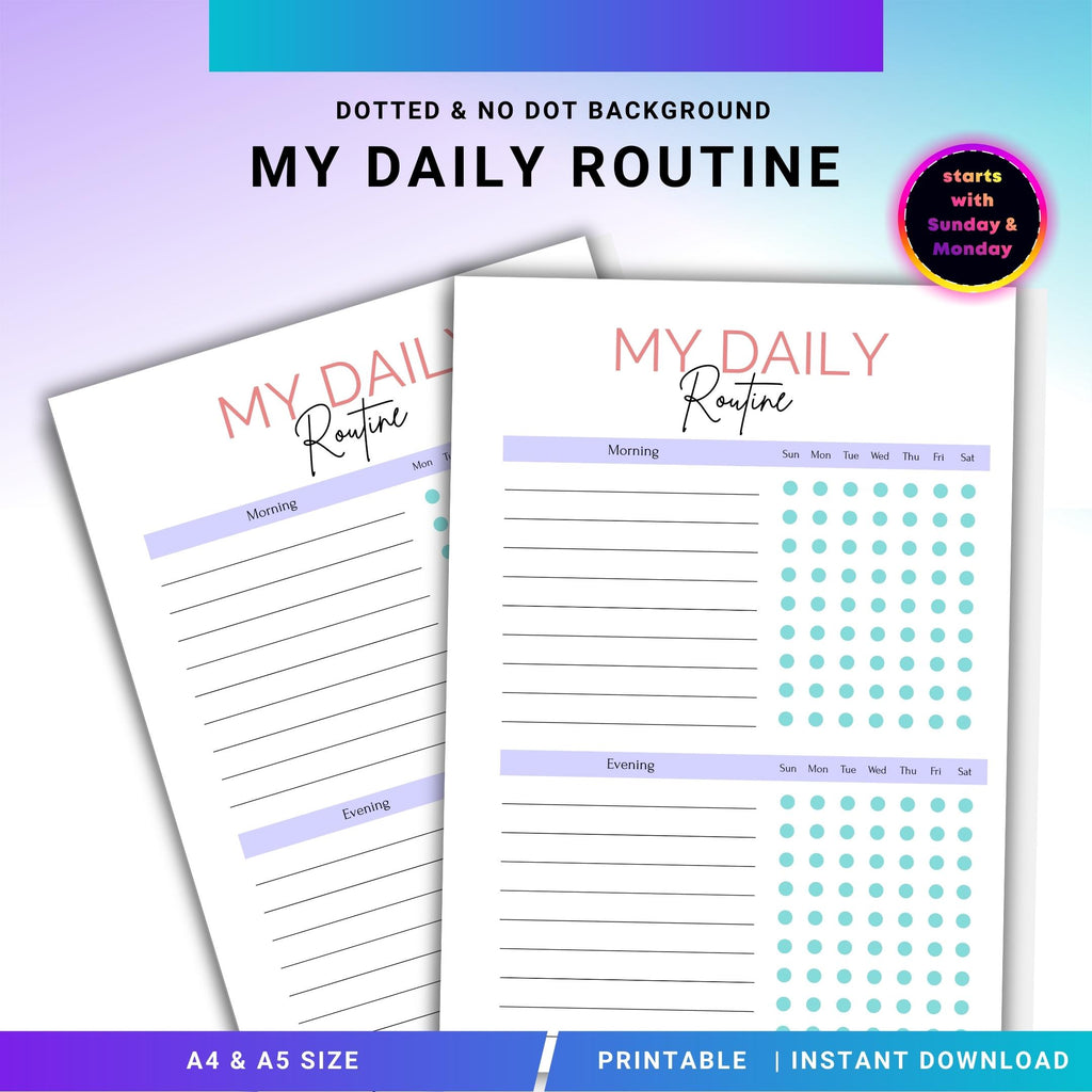 A5 Printable — My Daily Routine PRINTABLE, Daily Routine Planner, Daily Routine tracker, Morning and Night ... | Bloom Joyfully printable