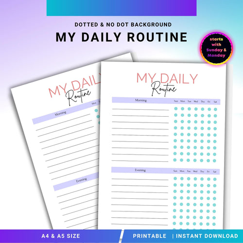 A5 Printable — My Daily Routine PRINTABLE, Daily Routine Planner, Daily Routine tracker, Morning and Night ... | Bloom Joyfully printable