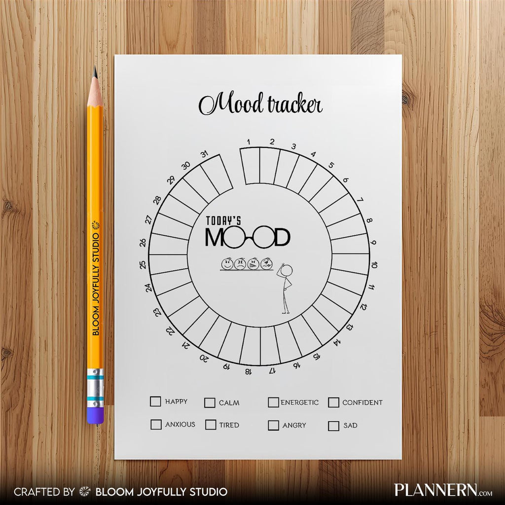 Daily Mood Log — Mood Tracker Printable, Daily Mood Journal, Mental Health Tracker, Emotional Wellness Plan... | Mindfulness printable