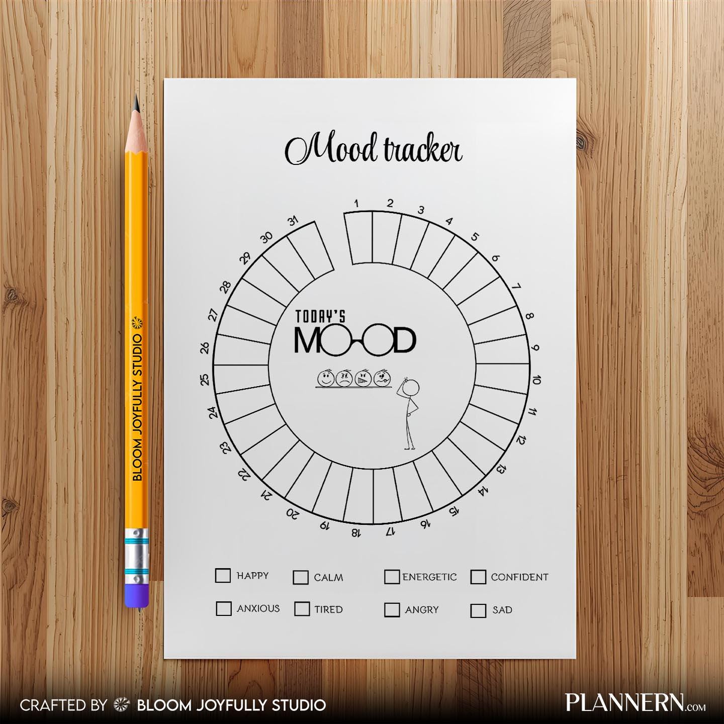 Daily Mood Log — Mood Tracker Printable, Daily Mood Journal, Mental Health Tracker, Emotional Wellness Plan... | Mindfulness printable
