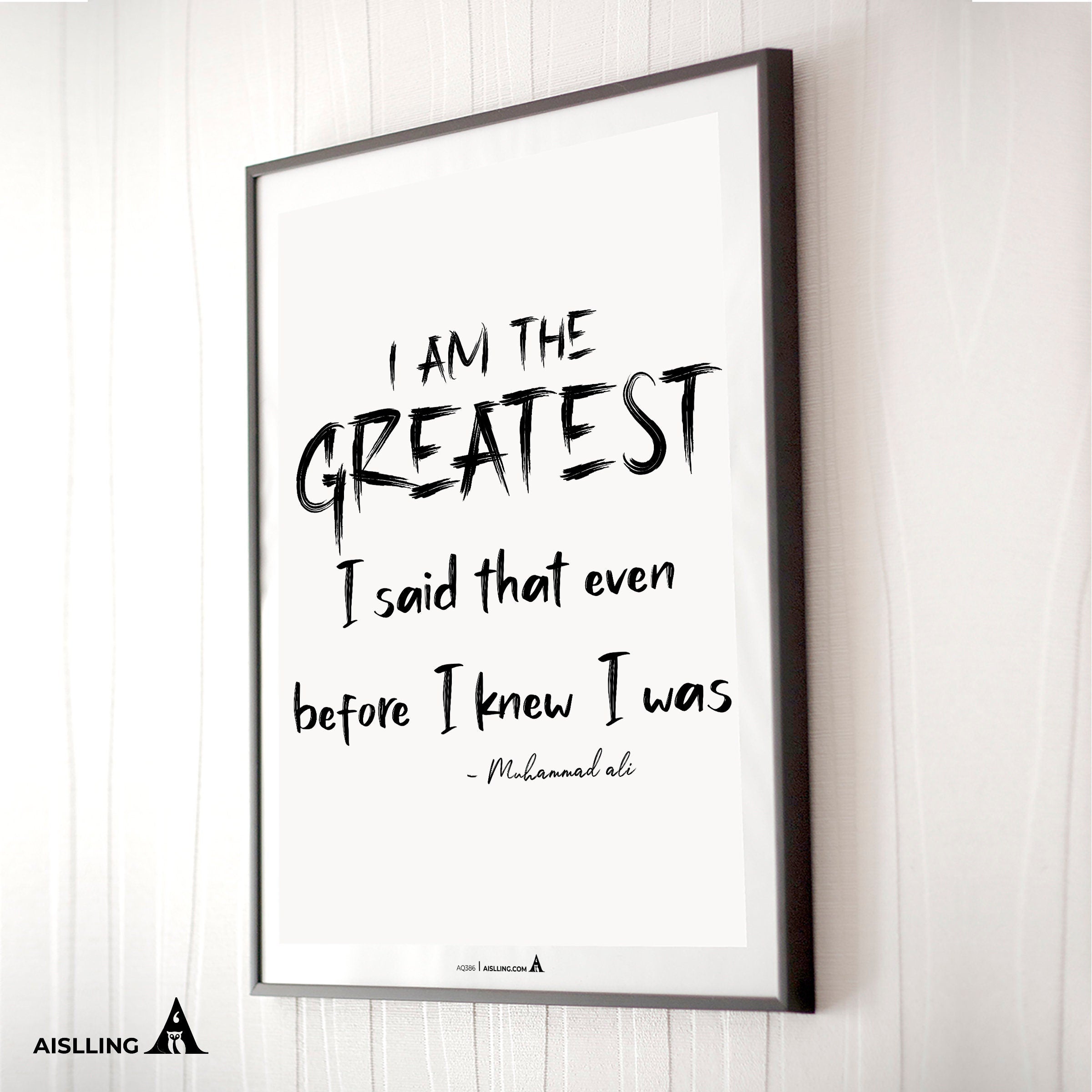 Aislling — I am the greatest, muhammad ali Quote Poster Printables, Inspirational Quote Poster, Motivationa... | Aislling printable
