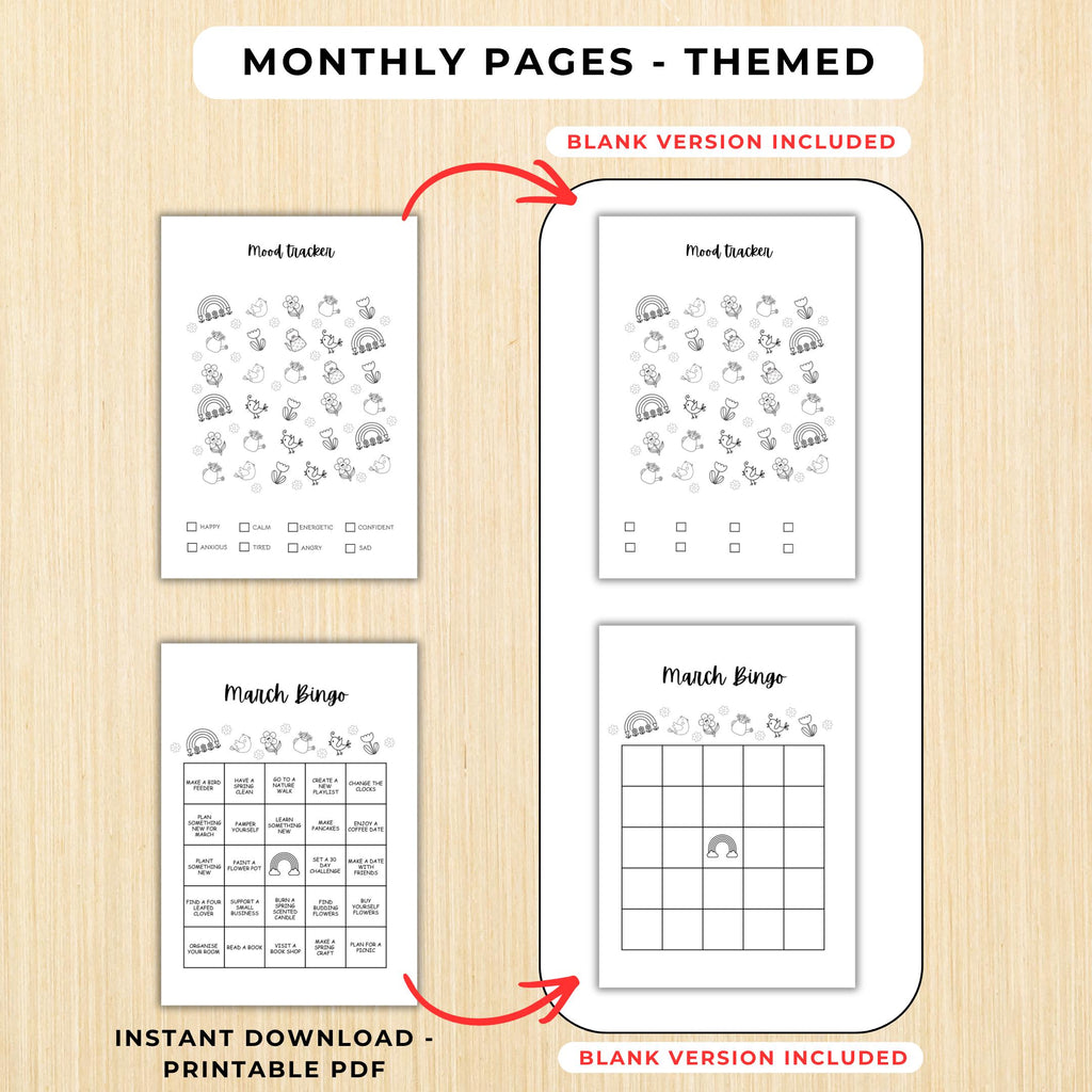 Budget Tracker — March Journal Bundle, March Planner Printable, March Calendar Agenda, St Patrick's Theme, ... | Mindfulness printable