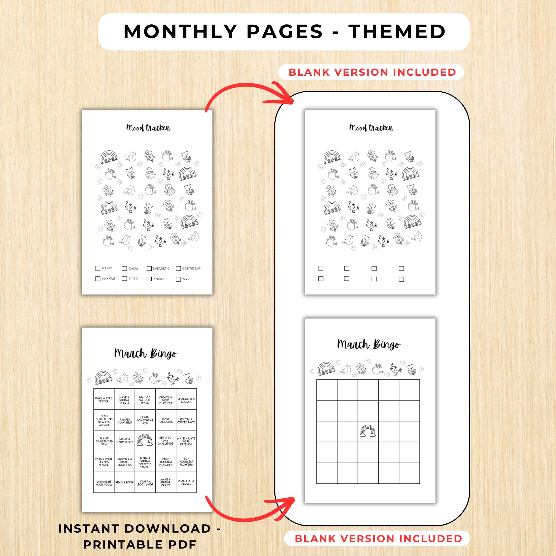 Budget Tracker — March Journal Bundle, March Planner Printable, March Calendar Agenda, St Patrick's Theme, ... | Mindfulness printable